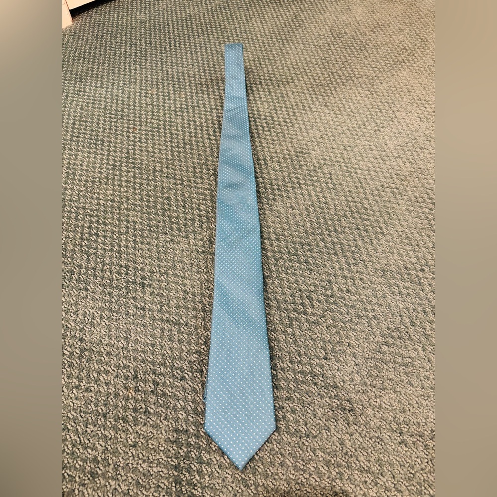 CALVIN KLEIN, NWT Silk Blue Polka Dot Men's Tie, Regular Fit